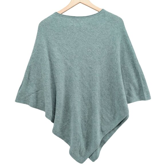 Rachel Zoe 2 Ply Cashmere Poncho Womens Sage Green Pullover Shrug One Size - Picture 2 of 9
